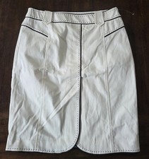 NWT Cache 6 White Black Pencil Skirt Side zip 132013