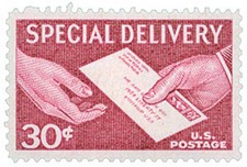 1957 Special Delivery Lake 30 cents US Postage Stamp Scott #E21  MINT