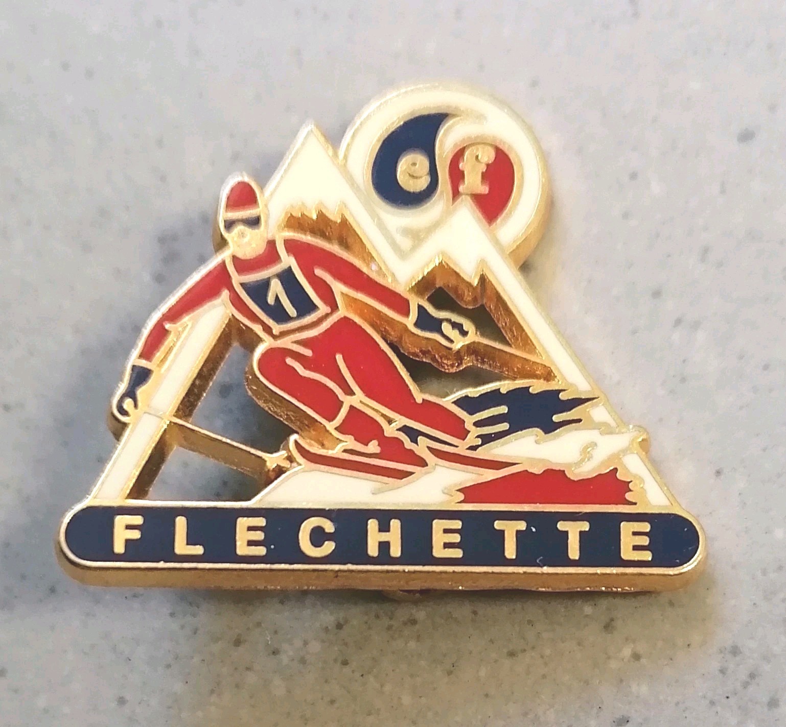 ESF Ski Medal Pin Badge "Dart" Patent Test Level 