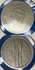 Southern Rhodesia 1952 3 Pence - George VI KM-20 Copper-nickel VF+ #BX11