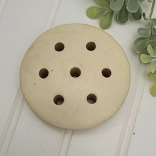 Vintage Mid Century Matte Finish Ceramic Pottery Beige Cream 4" Flower Frog