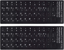 2PCS Korean Keyboard Stickers, Korean-English Keyboard Letters Replacement Stick
