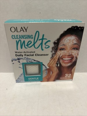 Olay Gentle Cleaning Melts Water Activated Daily Facial Cleanser Pads, 32 ea T7