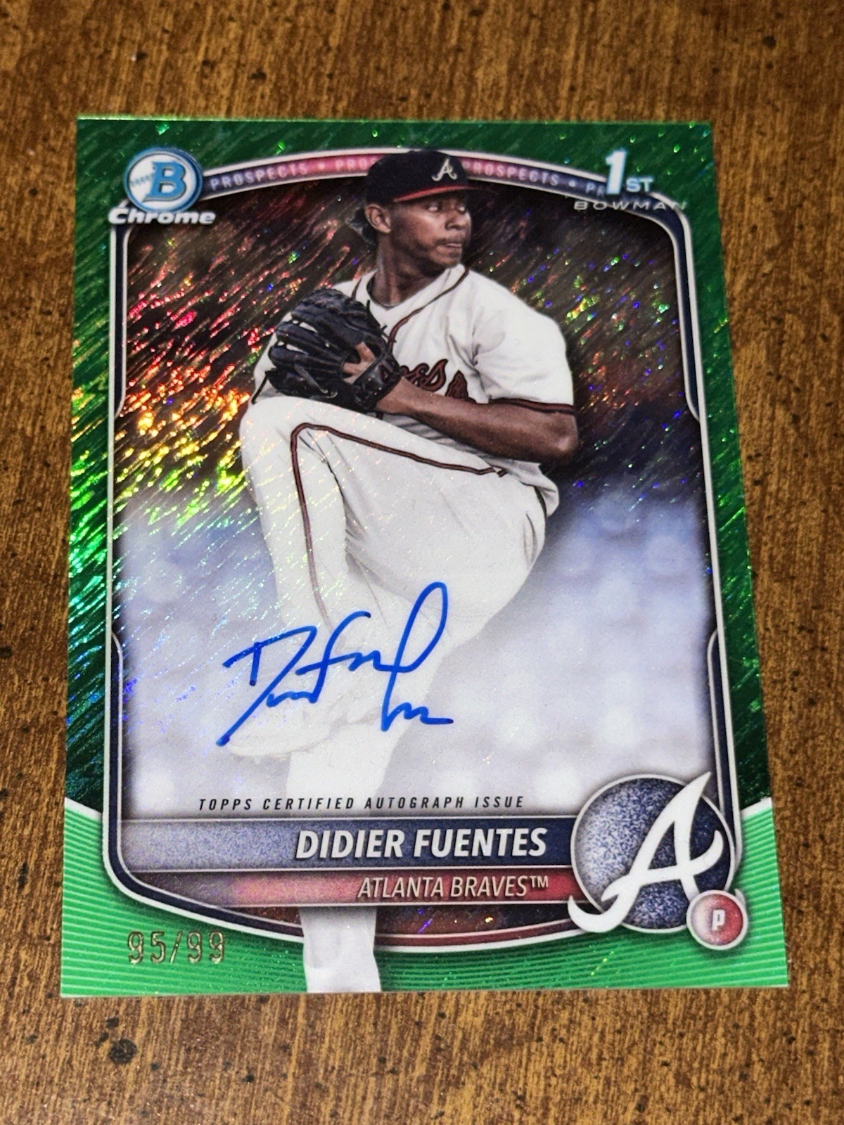 DIDIER FUENTES 2025 Bowman Chrome 1st Bowman Green Shimmer AUTO #95/99 BRAVES