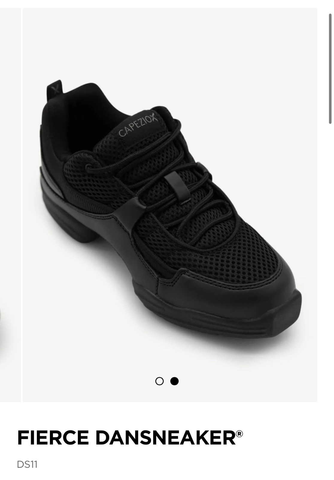 Capezio Fierce dance Sneaker Split Some New In Box, Black, S