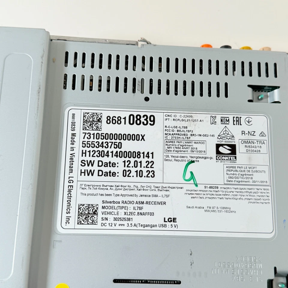 2023 CHEVROLET MALIBU AUDIO EQUIPMENT RADIO RECEIVER OEM 86810839 - Image 2 of 4