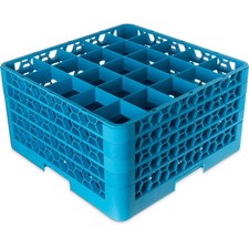 RG25-414 OptiClean 25 Compartment Glass Rack with 4 Extenders, 3-1/2" Compart...