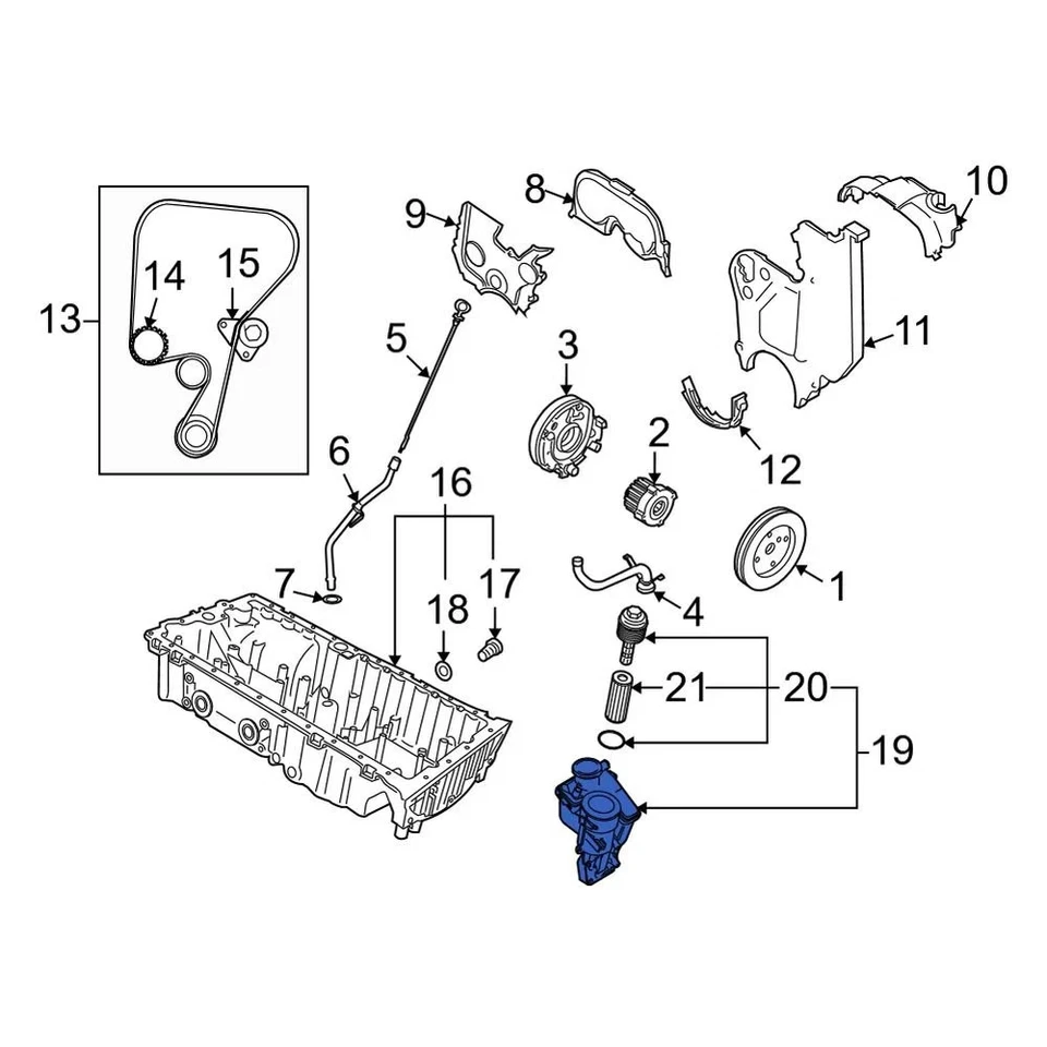 For Volvo S60 Cross Country 2016 Volvo 31338685 Engine Oil Filter Housing Foto 2 de 4