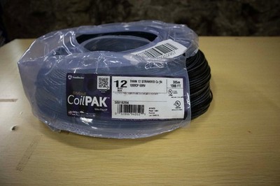1000 ft. 12 Black Stranded CU CoilPAK SIMPull THHN Copper Wire