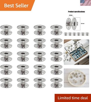 Versatile Pack of 20 Sewing Machine Bobbins - Metal Class 15 Set for All Brands