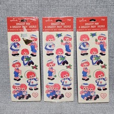 Vintage 1980 Ambassador Hallmark Raggedy Ann Stickers Unopened Lit Of 2 NOS