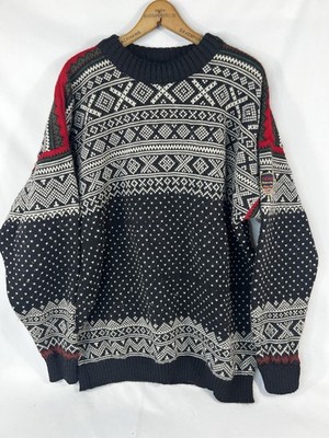 Vintage Devold Sweater Men's XL Wool Nordic Knit Norwegian Norway Fair Isle Ski