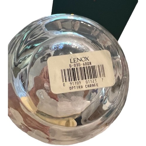 Vintage 1984 Lenox”OPTIKA CARAFE” Fine Crystal USA Wavy Texture Oval Spout - Picture 5 of 6