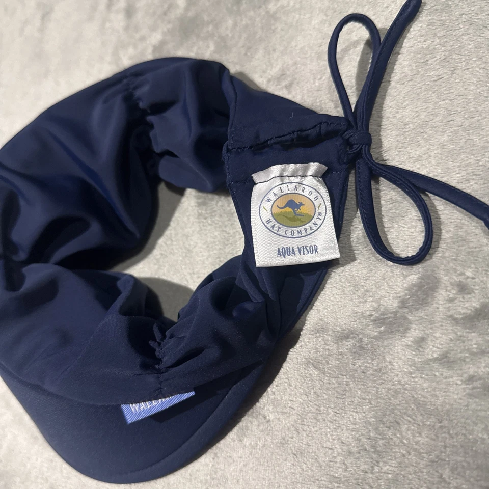 Wallaroo Aqua Visera Ala Ancha Sombrero de Playa Azul Marino Natación Protección Solar UPF 50+ Foto 3 de 4