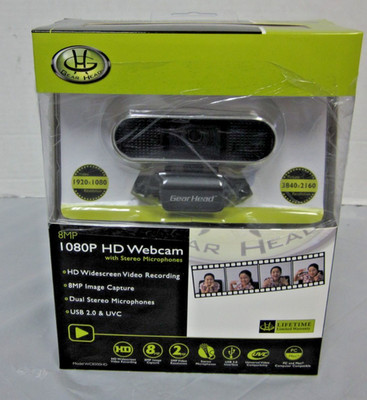 Gear Head WC8500HD Web Cam 8mp 1080p NEW IN BOX