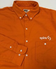 Flame Resistant FR Shirt Men Large L Reed Orange Long Sleeve Oil Welding Aramid
