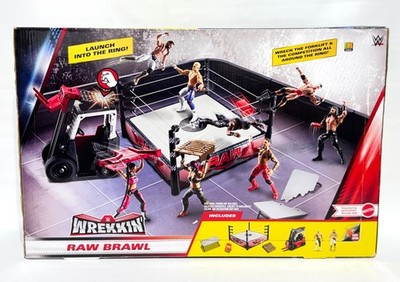 WWE Wrekkin' Raw Brawl Wrestling Ring & Figures 2024 Mattel