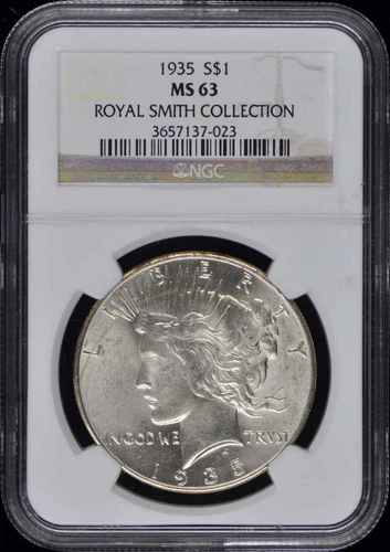 1935 Peace Dollar S$1 NGC MS63