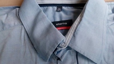 ETERNA modern fit Hemd 40 Hellblau Unifarben Gut #TA8733