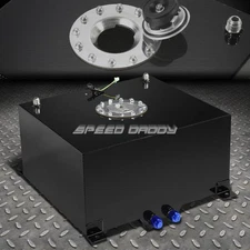 10 GALLON/38L BLACK COAT ALUMINUM RACING/DRIFT FUEL CELL TANK+CAP+LEVEL SENDER
