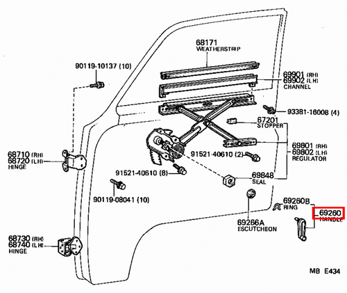 Genuine Toyota LandCruiser 47 45 Series HJ Front Door Window Regulator Handle x2 - Picture 13 of 20