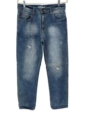 Flypaper Straight Leg Jeans Size 34x34 Distressed Medium Wash Denim Cotton Retro