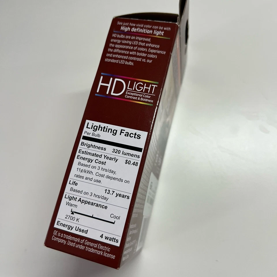 GE 2pk 40W Relax LED Decorative Light Bulbs Soft White: Dimmable, Energy Star - Image 2 of 3