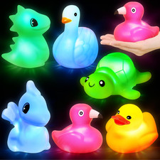 6 Pack Light up Baby Bath Toys for Kids Toddlers Ages 1-3, LED Bathtub Toys