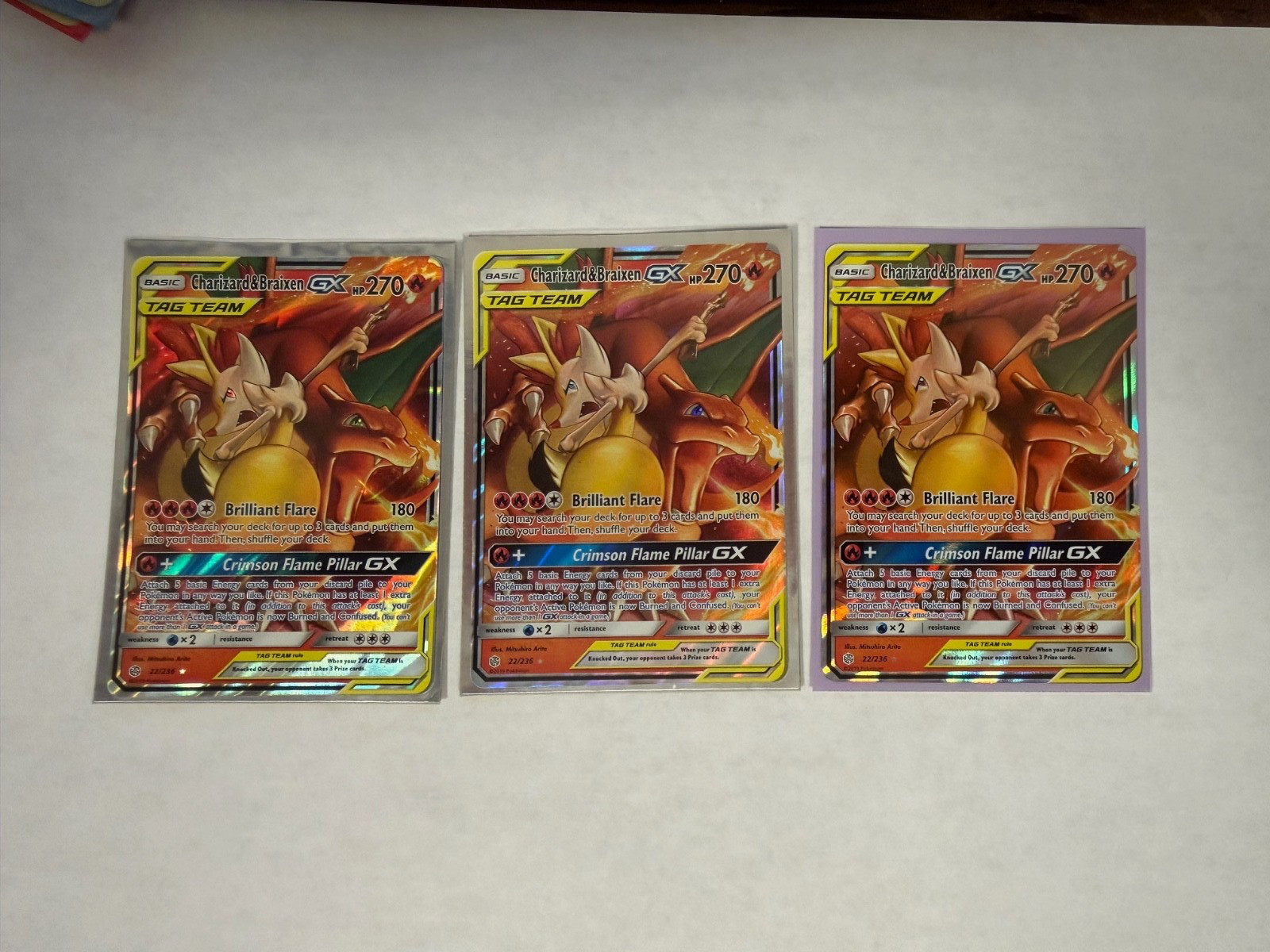 Charizard & Braixen GX 22/236 Cosmic Eclipse Tag Team INDIVIDUAL CARDS