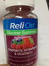 ReliOn Glucose Gummies Raspberry, Strawberry, & Blueberry 60 Count 