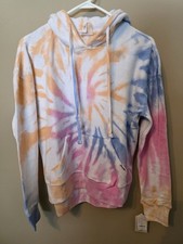 Womens Tie Dye Long Sleeve Hoodie Sweatshirt Small