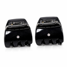 Parcelona French Mignon 1.25" Mini Hair Claw Crystal Accent Clips for Women 2pcs