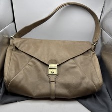 Cole Haan Zip Top Single Handle Satchel Handbag Large Soft Brown