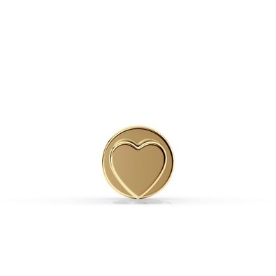 14K Yellow Gold Heart Internally Threaded Micro Labret Fine Jewelry - 16 Gauge