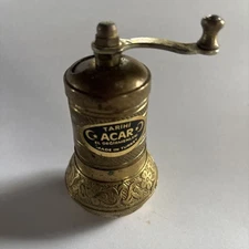 Vintage Acar Brass Pepper/Spice Mill/ Grinder - Turkey, El Degirmenleri,