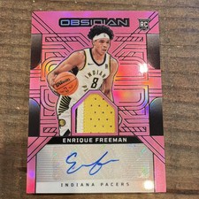 2024-25 Panini Obsidian Enrique Freeman Pacers Pink Flood Auto #RJI-FRE /49