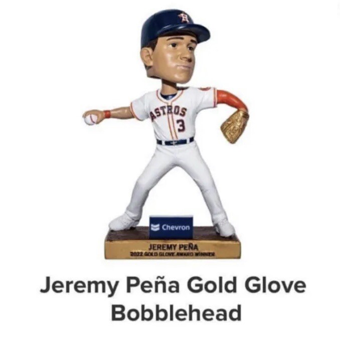 Houston Astros Jeremy Pena Gold Glove Bobblehead SGA June 3