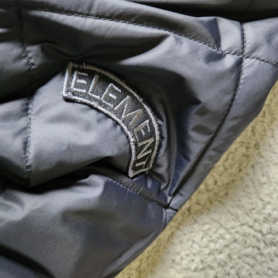 Element Skateboards Men's Black Size S Puffer Full Zip Jacket Pockets - Image 4 of 4
