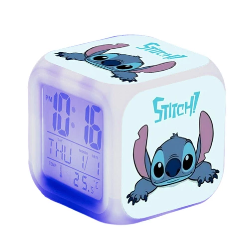 Kids Lilo & Stitch LED Digital Alarm Clock Colors Changing Clock Night Light - Picture 3 of 13