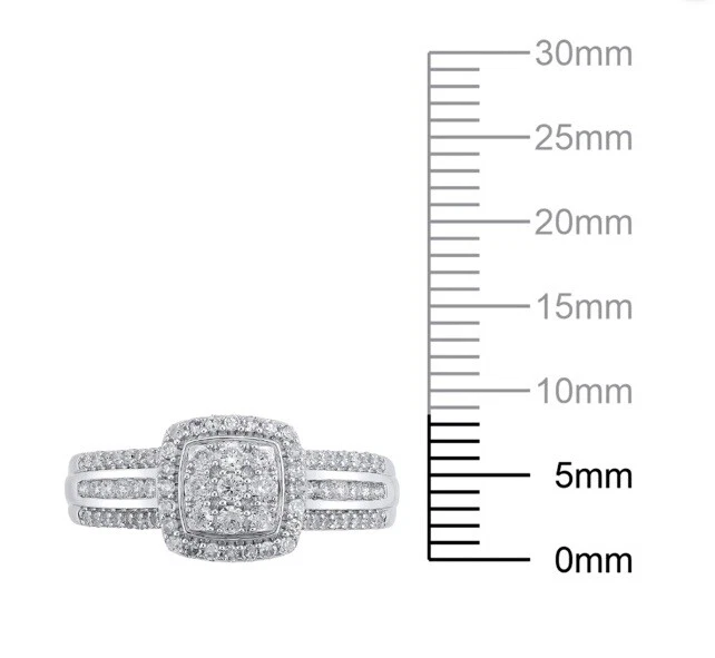 Brilliance Fine Jewelry Sterling Silver 1/2 CT Lab Grown Diamond Engagement Ring - Image 4 of 4