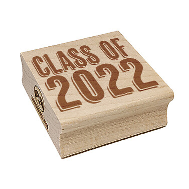 Class of 2022 Graduation Graduate Drop Shadow Square Rubber Stamp for Stamping