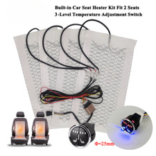 Universal Car Seat Heater Kit Fit 2 Seats 12v Carbon Fiber Heating Pads 3 Levels