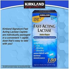 Kirkland Signature Fast Acting Lactase 180 ct - COMPARE TO LACTAID EXP 10/27