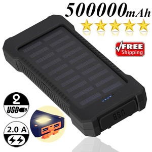 Polymer-Battery-Charger-500000mAh-Power-Bank-2USB-Solar-External-Battery