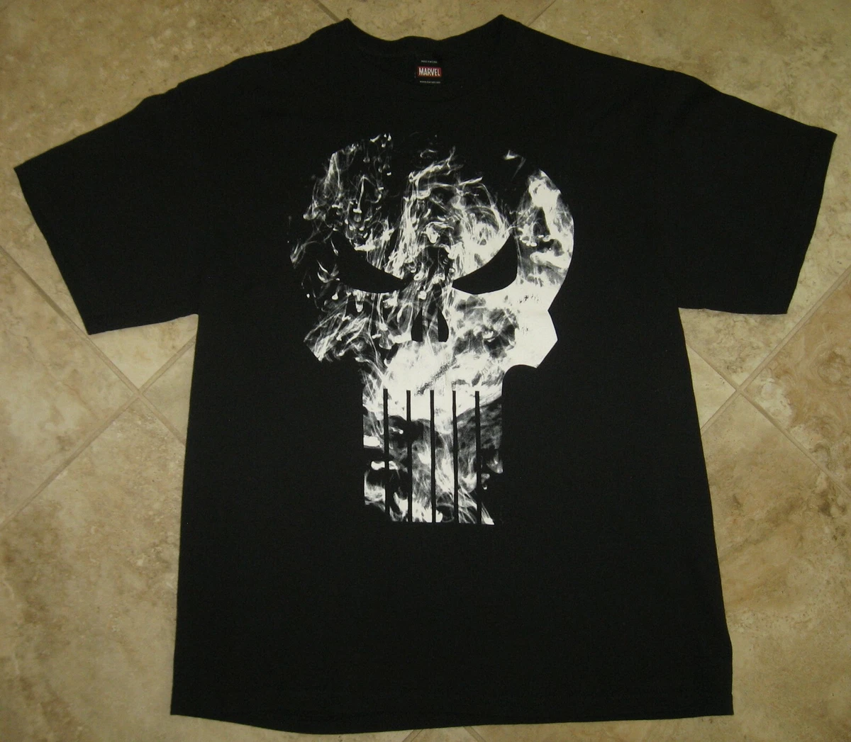 Black punisher t shirt hotsell