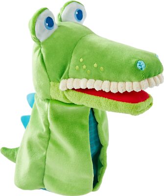 HABA Crocodile Hand Puppet with Belly Bag Educational Fun Engaging Toy 15.75