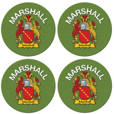 Runde Untersetzer Marshall Englische Familie Nachname Kork Unterlegt Untersetzer 4er Set