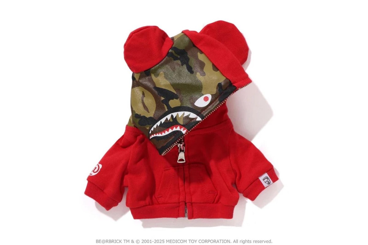 BE@RBRICK BAPE FLYER RED LEGACY CAMO SHARK 100% 400% 3 PCS