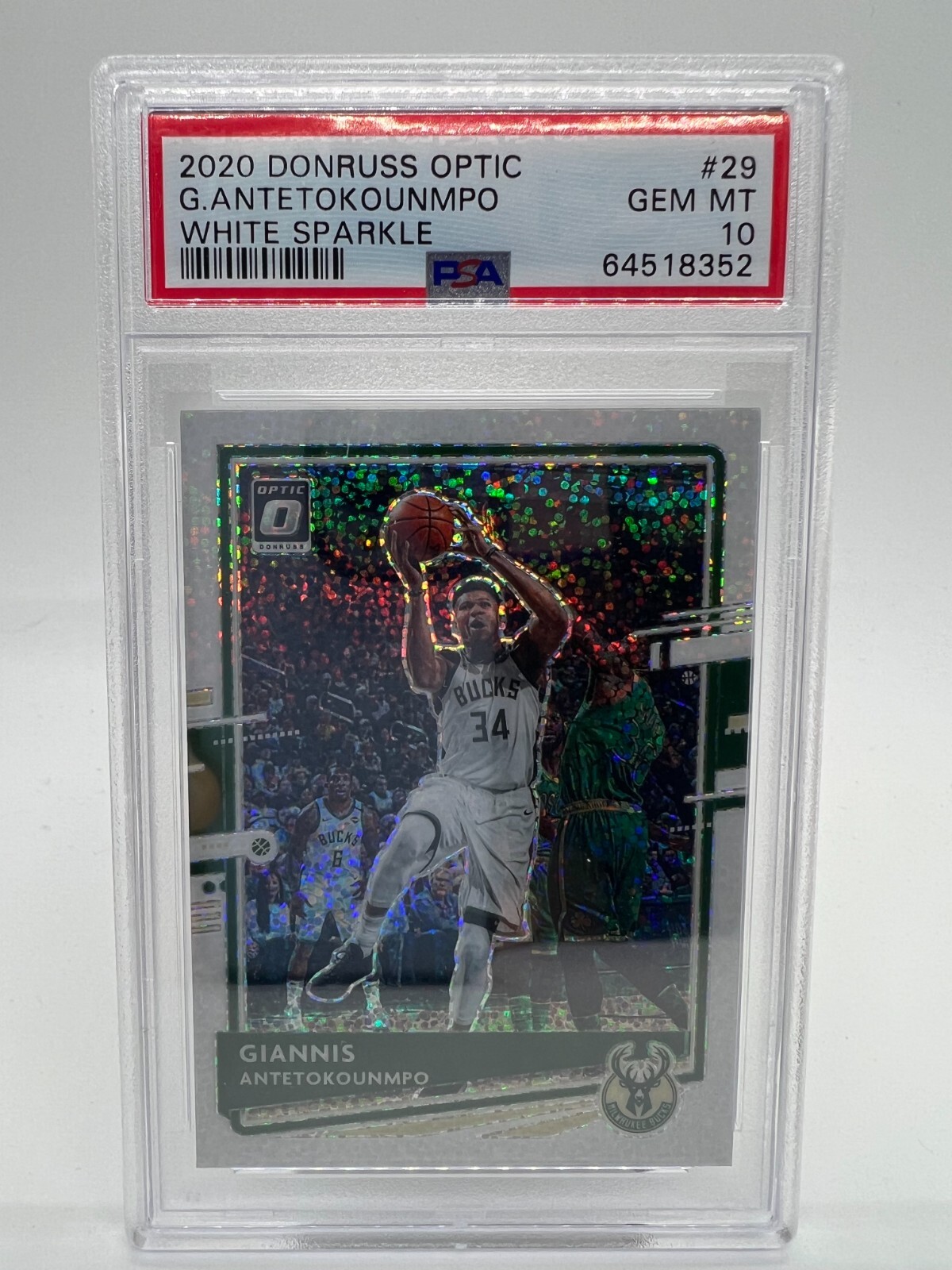 2020 Donruss Optic White Sparkle Giannis Antetokounmpo #29 PSA 10 GEM MINT