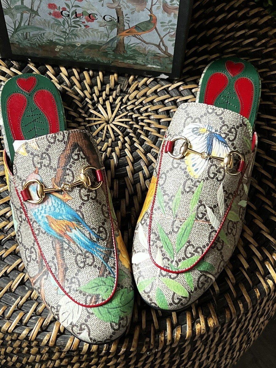 サンダル・ミュール Gucci Princetown Supreme Gg Fabric Mule Gucci Princetown Crystal GG Canvas Mules | Neiman Marcus